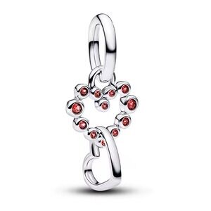 Elegant Silver and Red Heart Charm